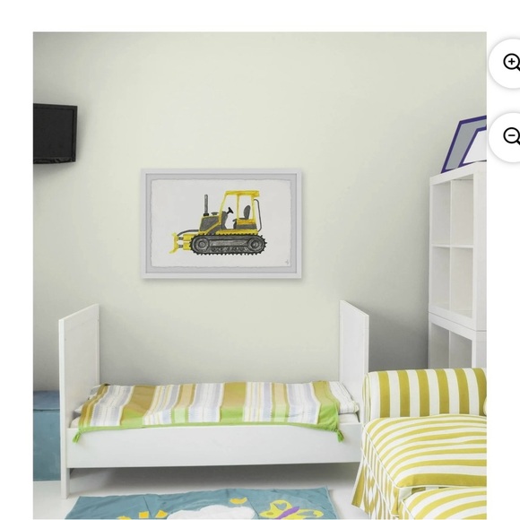 Bulldozer Print Marmont Hill Art Collective 12X18 Framed Kids Room - See Notes - Picture 7 of 8
